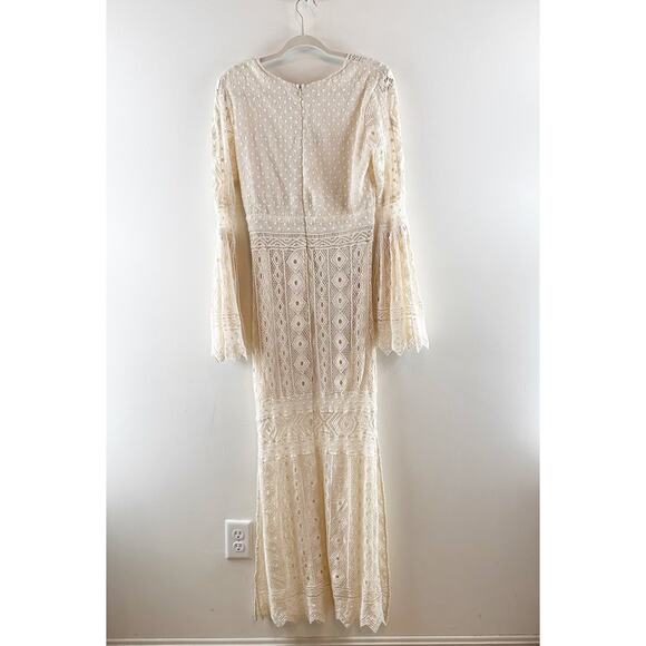 Jen’s Pirate Booty Chaouen Lace Crochet Boho Maxi Dress Ivory XS - Picture 16 of 16